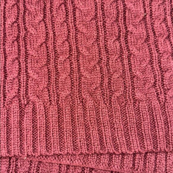 WANTABLE Burgundy Wool Blend Cable Knit Hat & Scarf Set main image 5